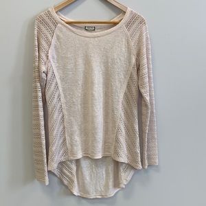 Knitted long sleeve cream top